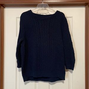 Lands’ End Navy Cable Knit Sweater